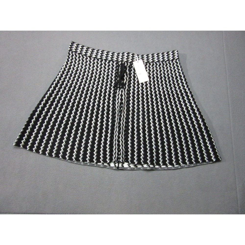 Candie's Skirt Girls XL Black White Chevron Knit Mini Velvet Moto Ponte Pull On